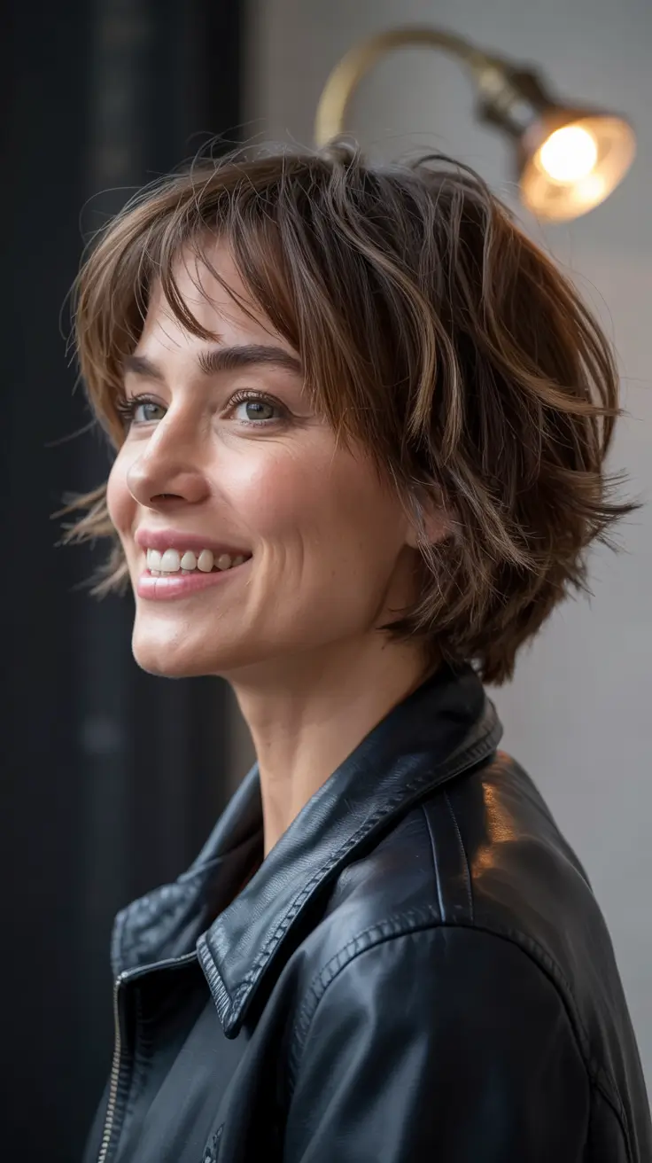 choppy bob haircuts 2026 Playful Textured Shag Bob