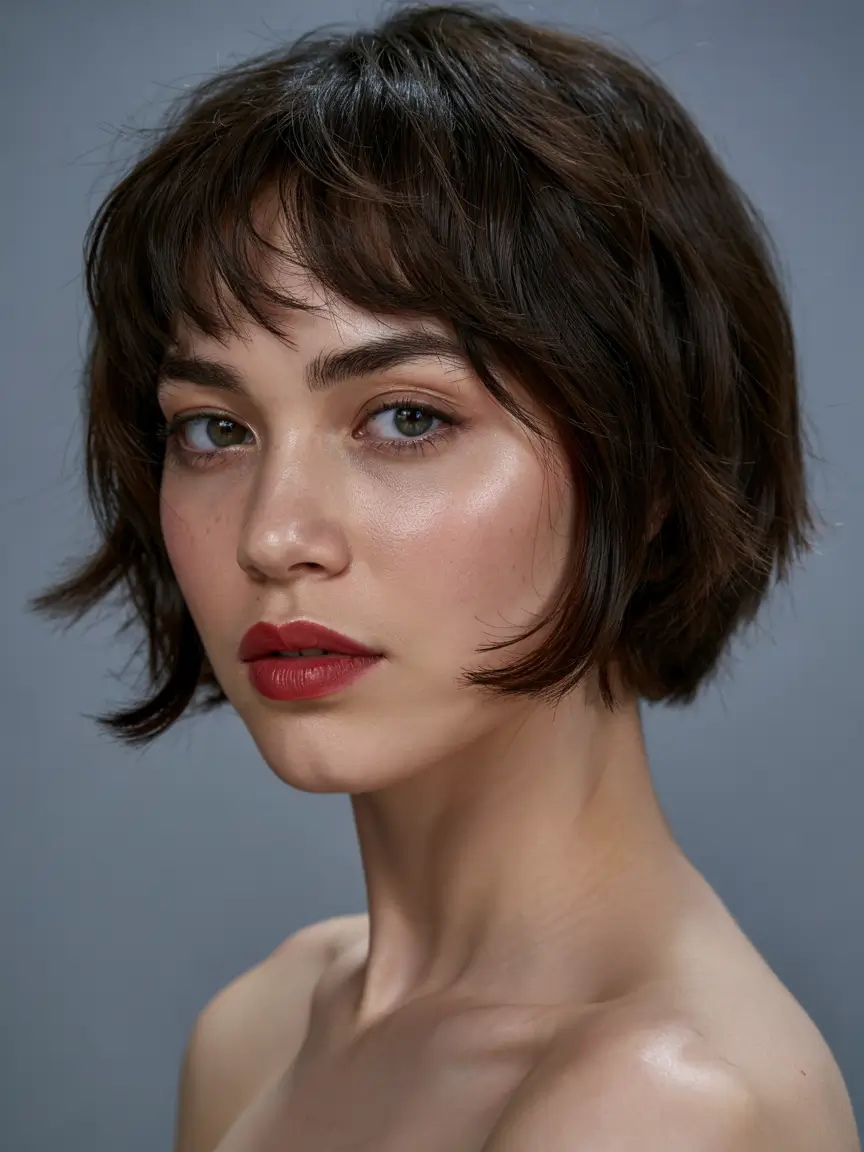 choppy bob haircuts 2026 Soft French Bob With Wispy Bangs