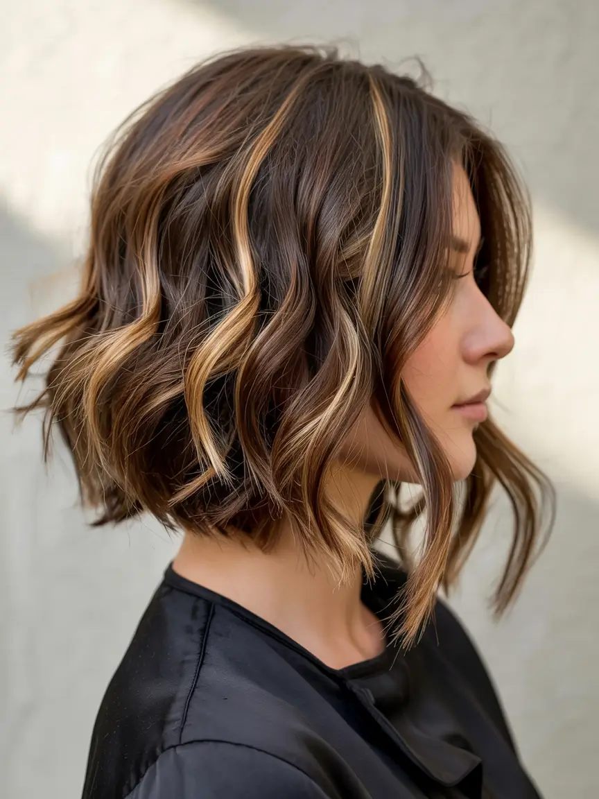 choppy bob haircuts 2026 Bronzed Balayage Layers With Energy