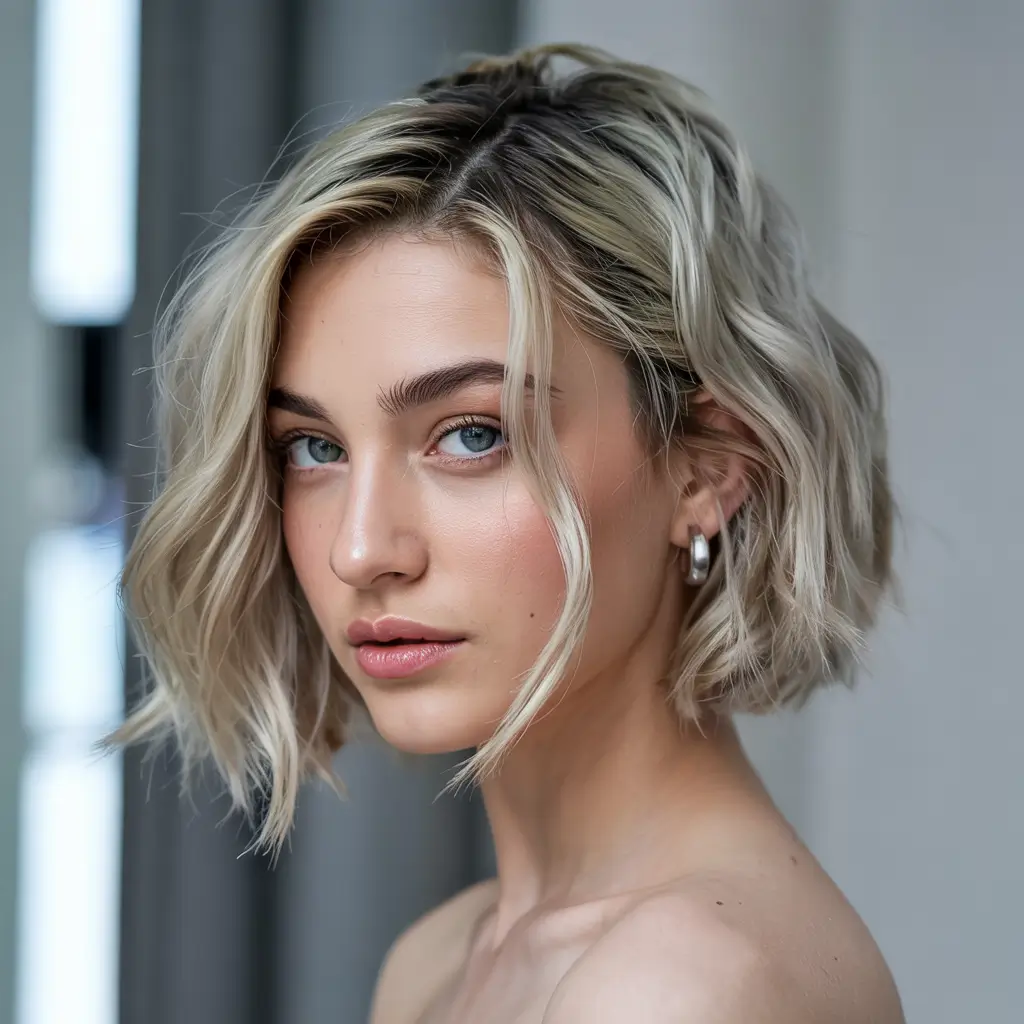 choppy bob haircuts 2026 Cool Blonde Choppy Elegance