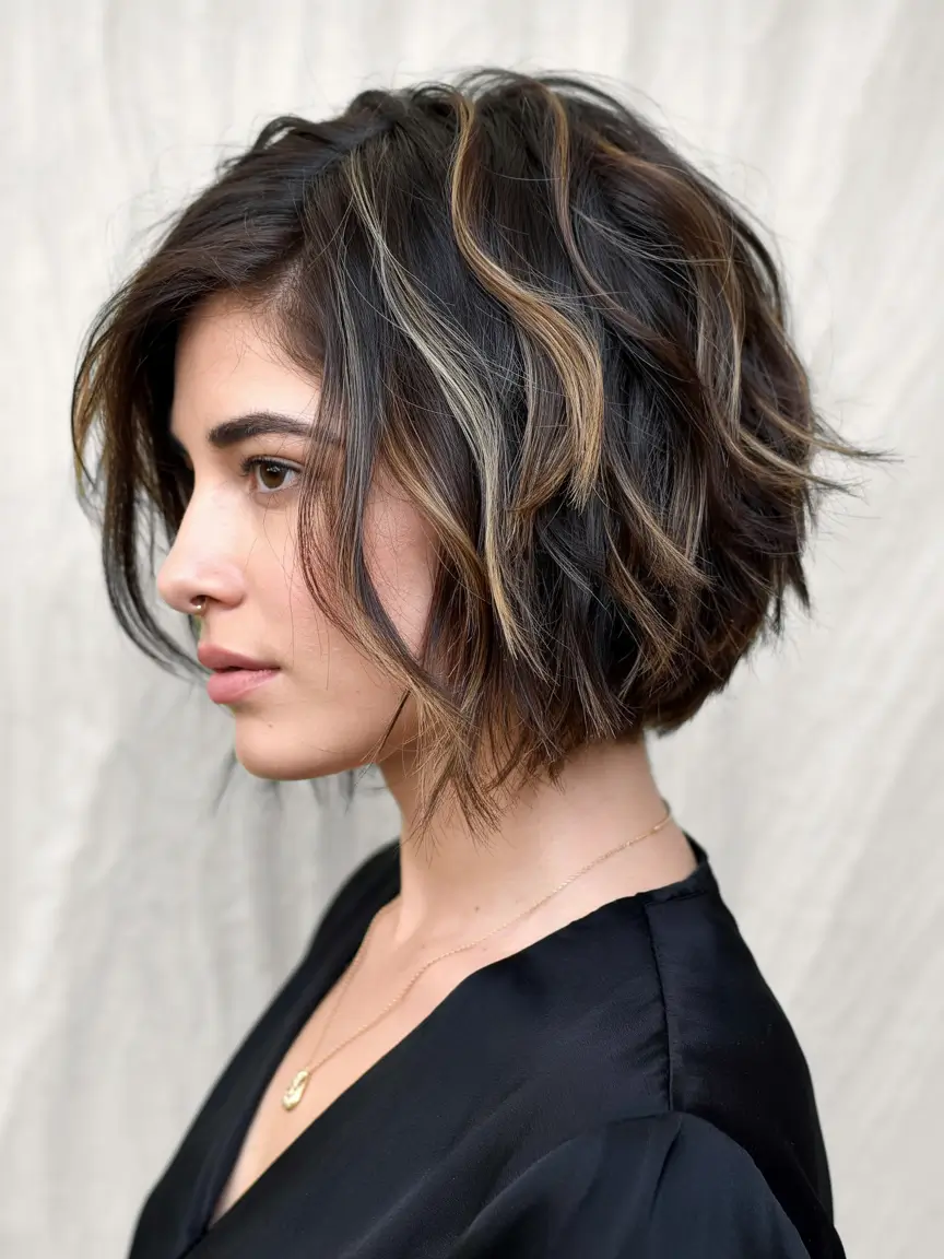 choppy bob haircuts 2026 Dimensional Chocolate Balayage Bob