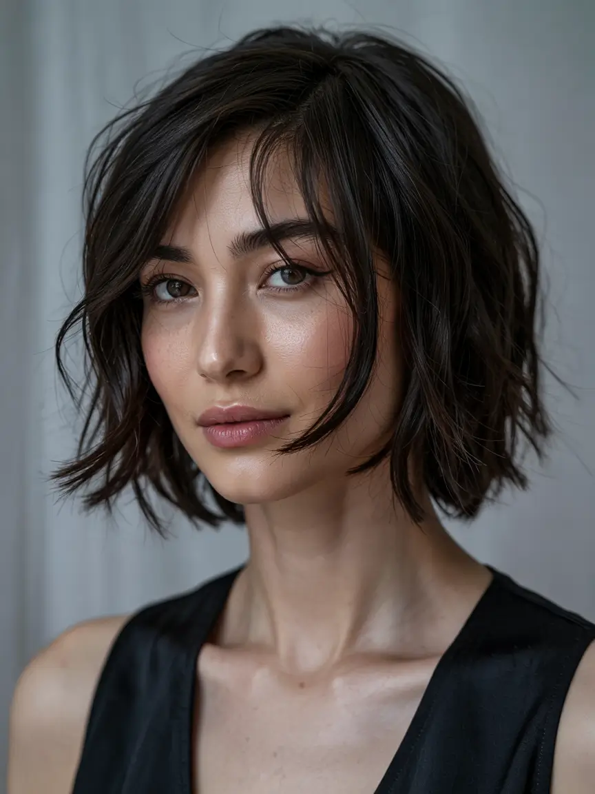choppy bob haircuts 2026 Soft Tousled Waves For Effortless Volume