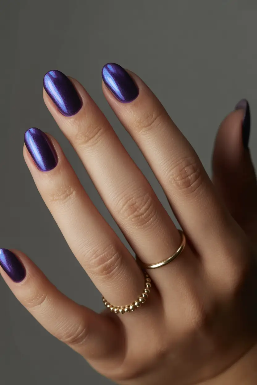 chrome nails 2026 Midnight Purple Chrome Aura