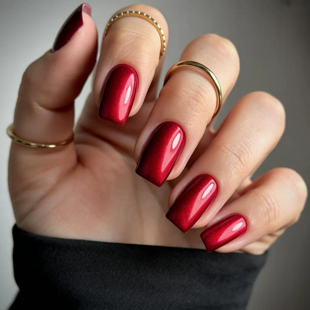 chrome nails 2026 Deep Ruby Chrome Glow