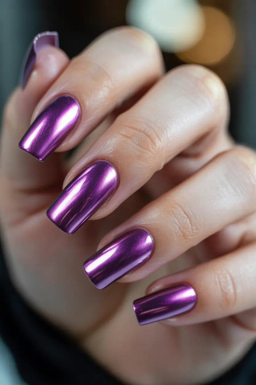 coffin nails 2026 Violet Mirror Glow