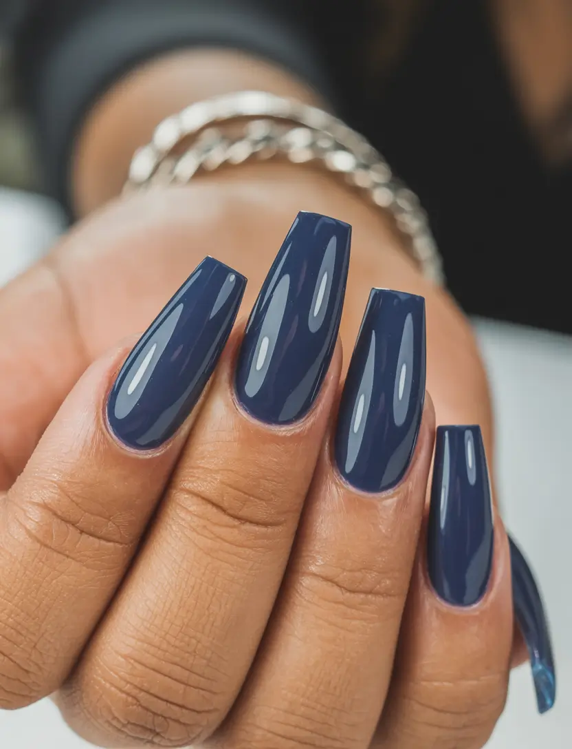 coffin nails 2026 Midnight Navy Sleek Shine