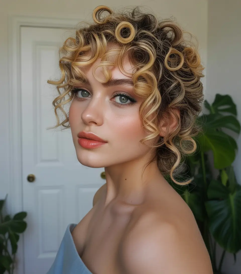 curly hairstyles ideas Golden Spiral Pixie Curls