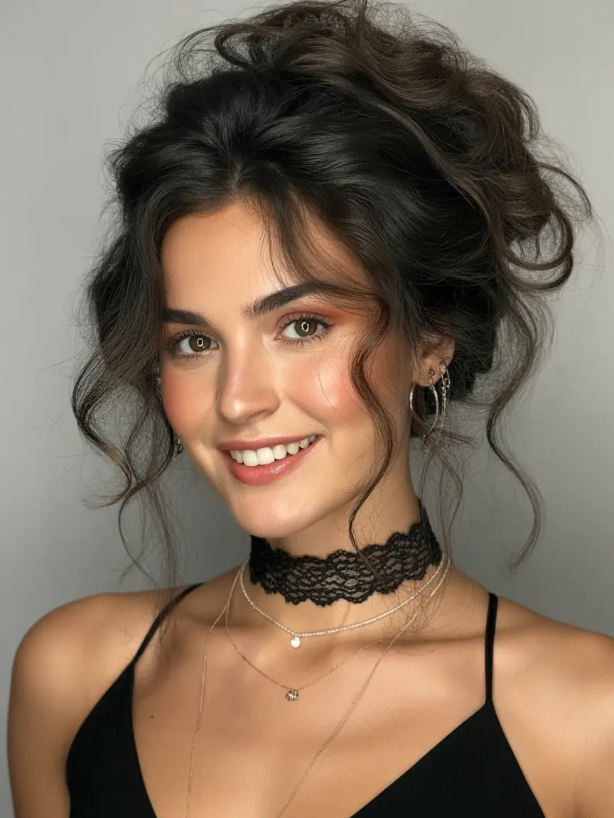 curly hairstyles ideas Voluminous Updo with Loose Curls