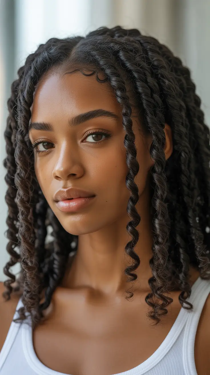 curly hairstyles ideas Defined Twist Out with Natural Shine