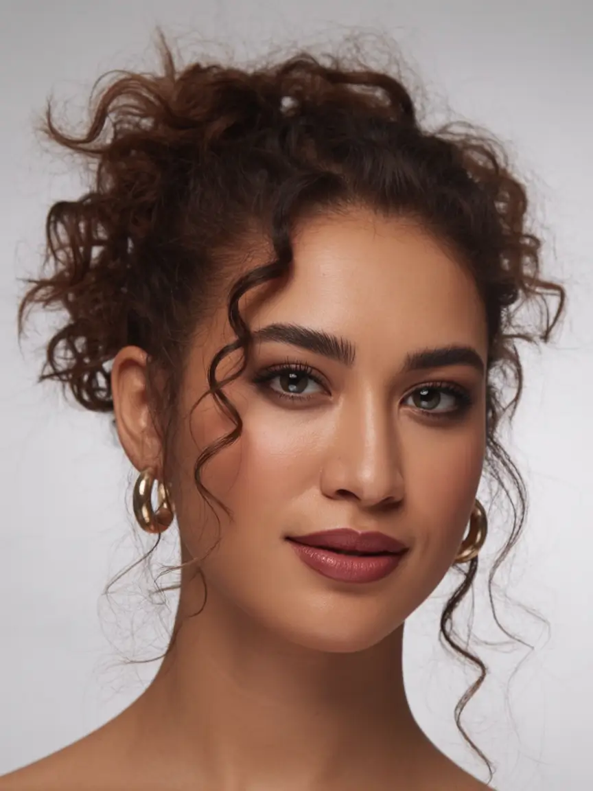 curly hairstyles ideas Effortless Curly Updo with Soft Strands