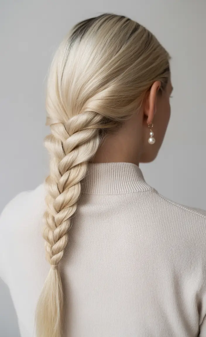 cute hairstyles ideas 2026 Classic Three-Strand Braid With Polished Finish
