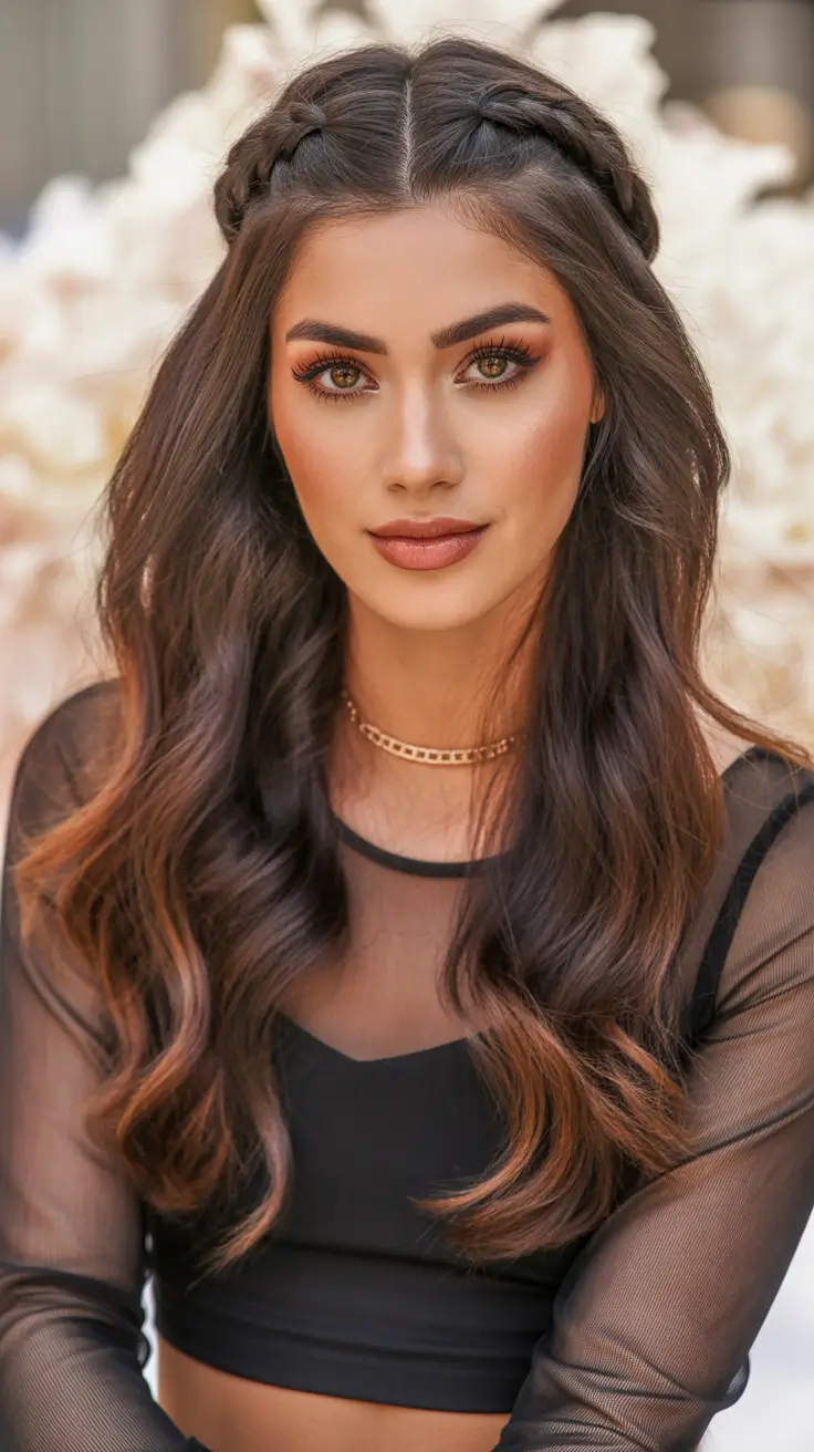 cute hairstyles ideas 2026 Modern Boho Waves With Soft Braids