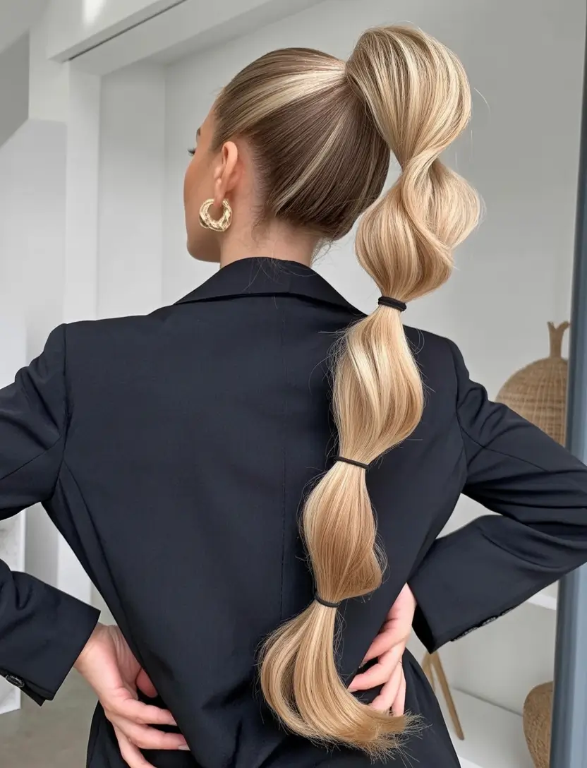 easy hairstyles ideas 2026 High Bubble Ponytail