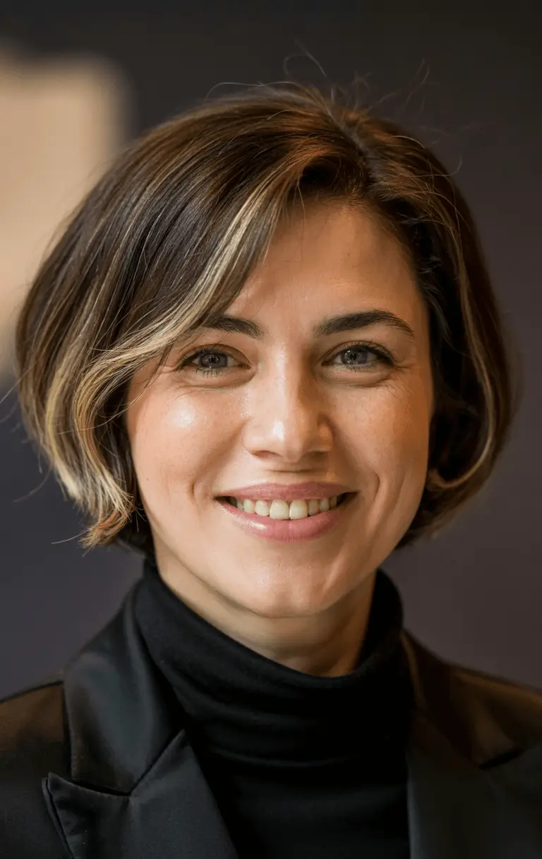 fat face haircuts short Classic Short Bob with Sleek Definition