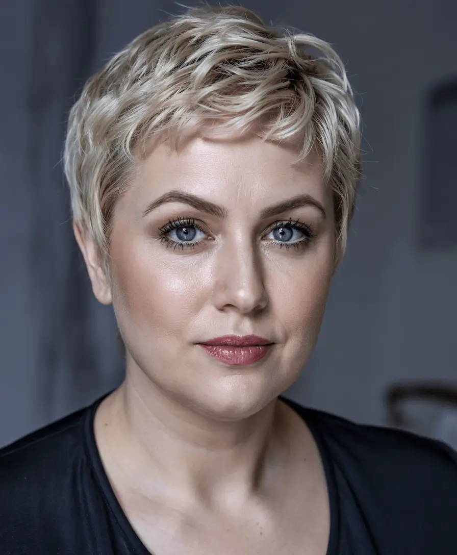 pixie cuts fat face haircuts women Textured Pixie with Bold Personality