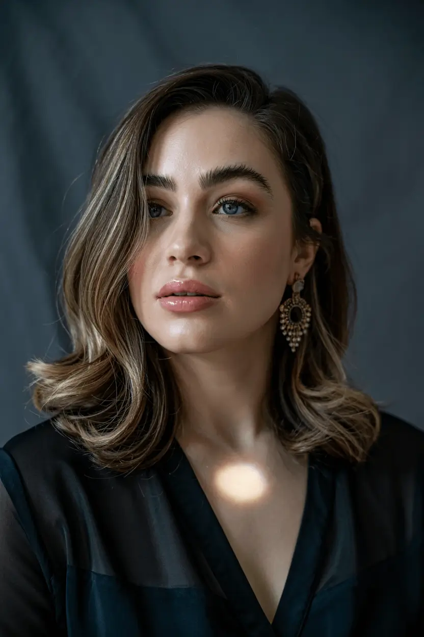 fat face haircuts medium Soft Waves with Deep Side Part