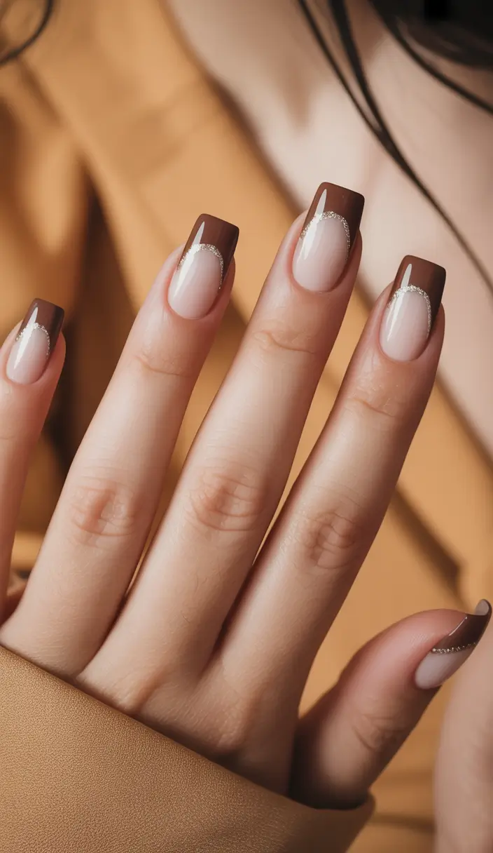 french nails 2026 Chocolate Ribbon French