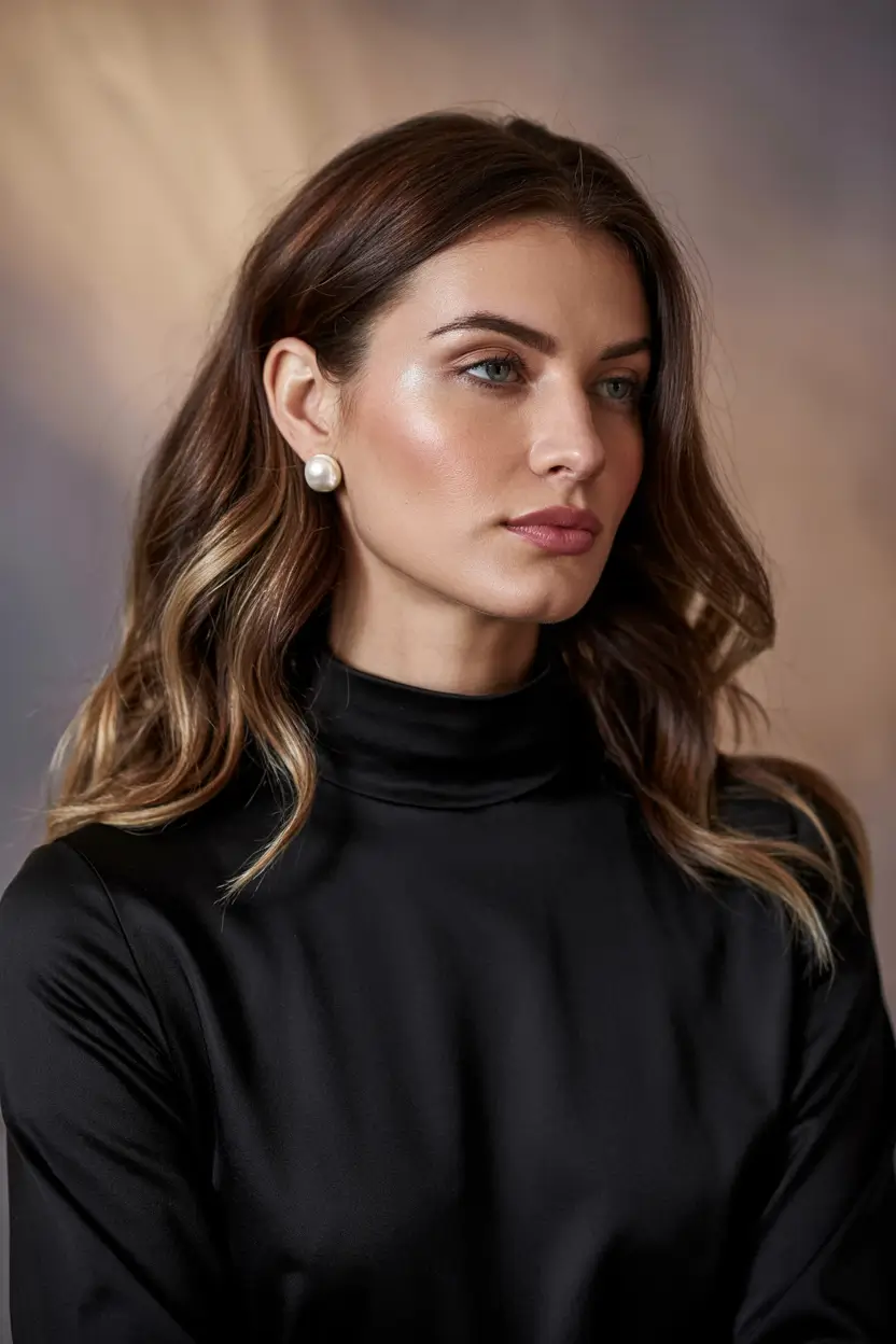 haircuts for medium hair 2026 Polished Waves with Long Layers