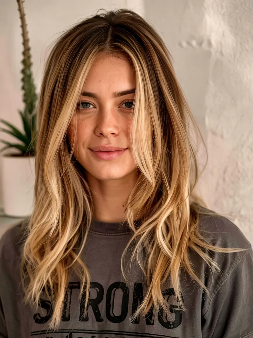 haircuts for medium hair 2026 Layered Blonde Butterfly Flow