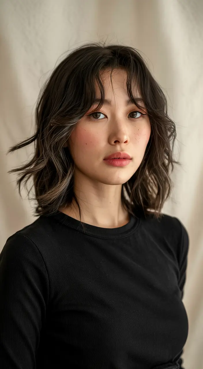 haircuts for medium hair 2026 Wavy Wolf Inspired Layers