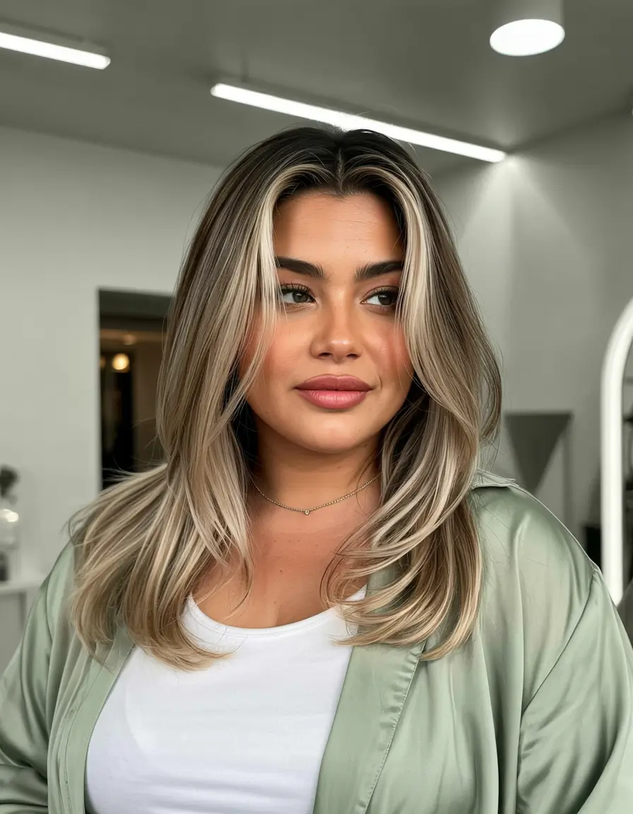 haircuts for plus size women 2026 Soft Blonde Contour Cut
