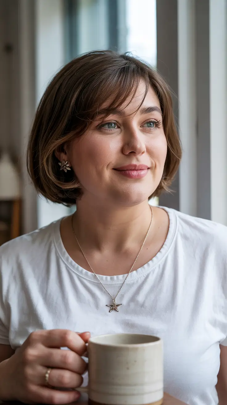 haircuts for plus size women 2026 Cozy Short Bob