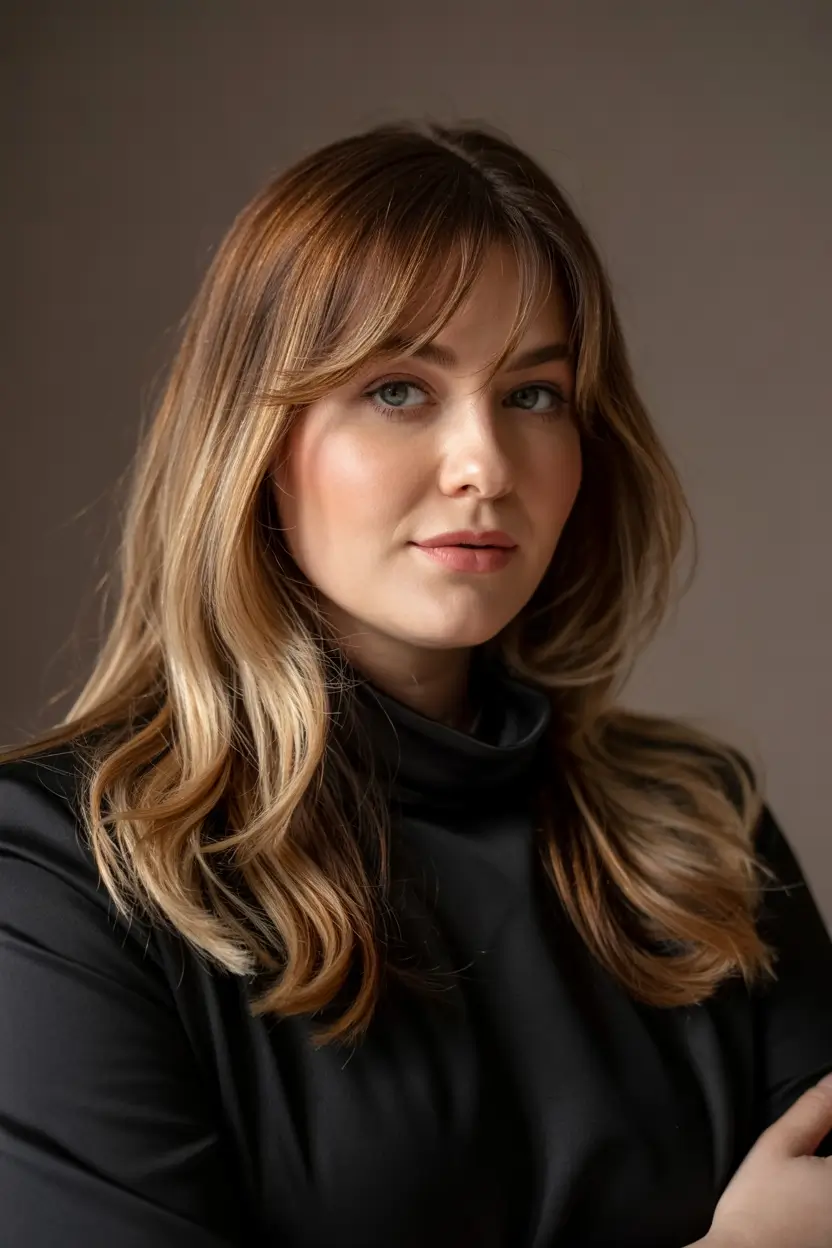haircuts for plus size women 2026 Classic Lob with Bangs