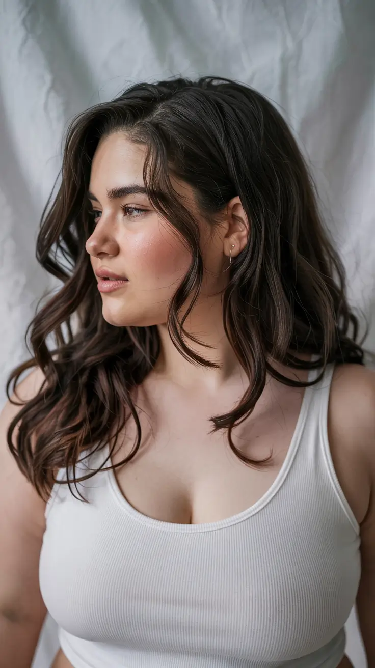 haircuts for plus size women 2026 Romantic Flowing Layers