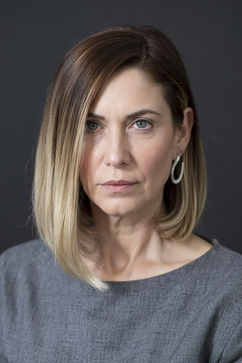 haircuts for women over 40 2026 Modern Blunt Lob with Sleek Lines