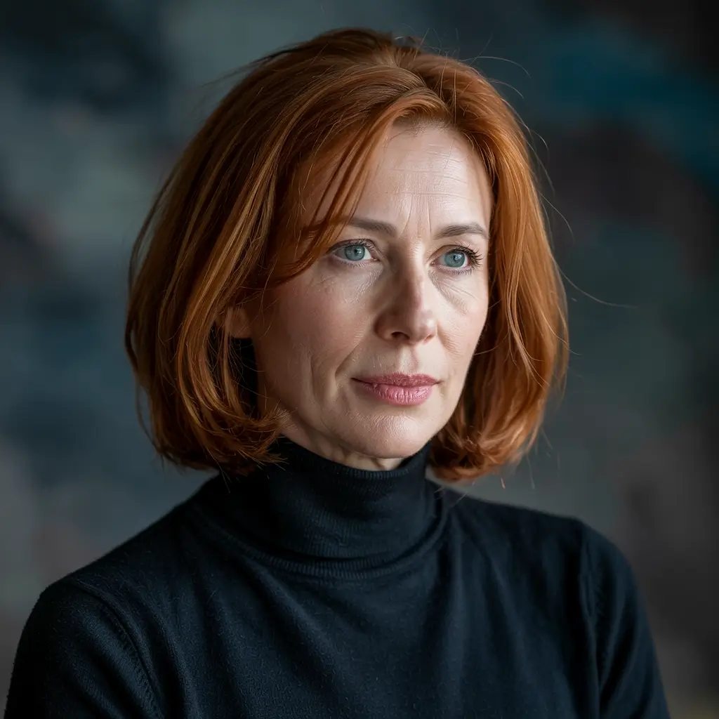 haircuts for women over 40 thick hair Classic Auburn Bob with Depth