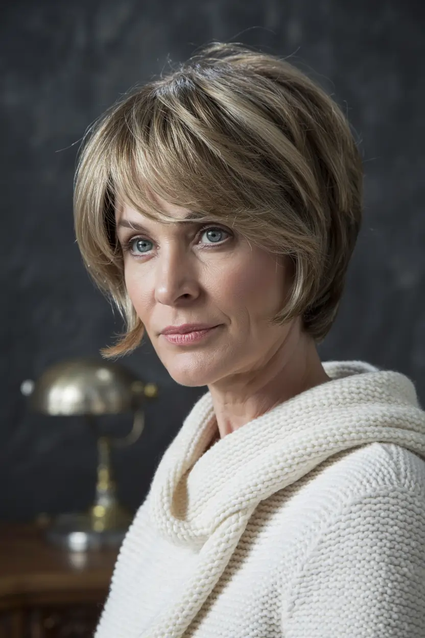 haircuts for women over 40 blonde Layered Honey Blonde Bob