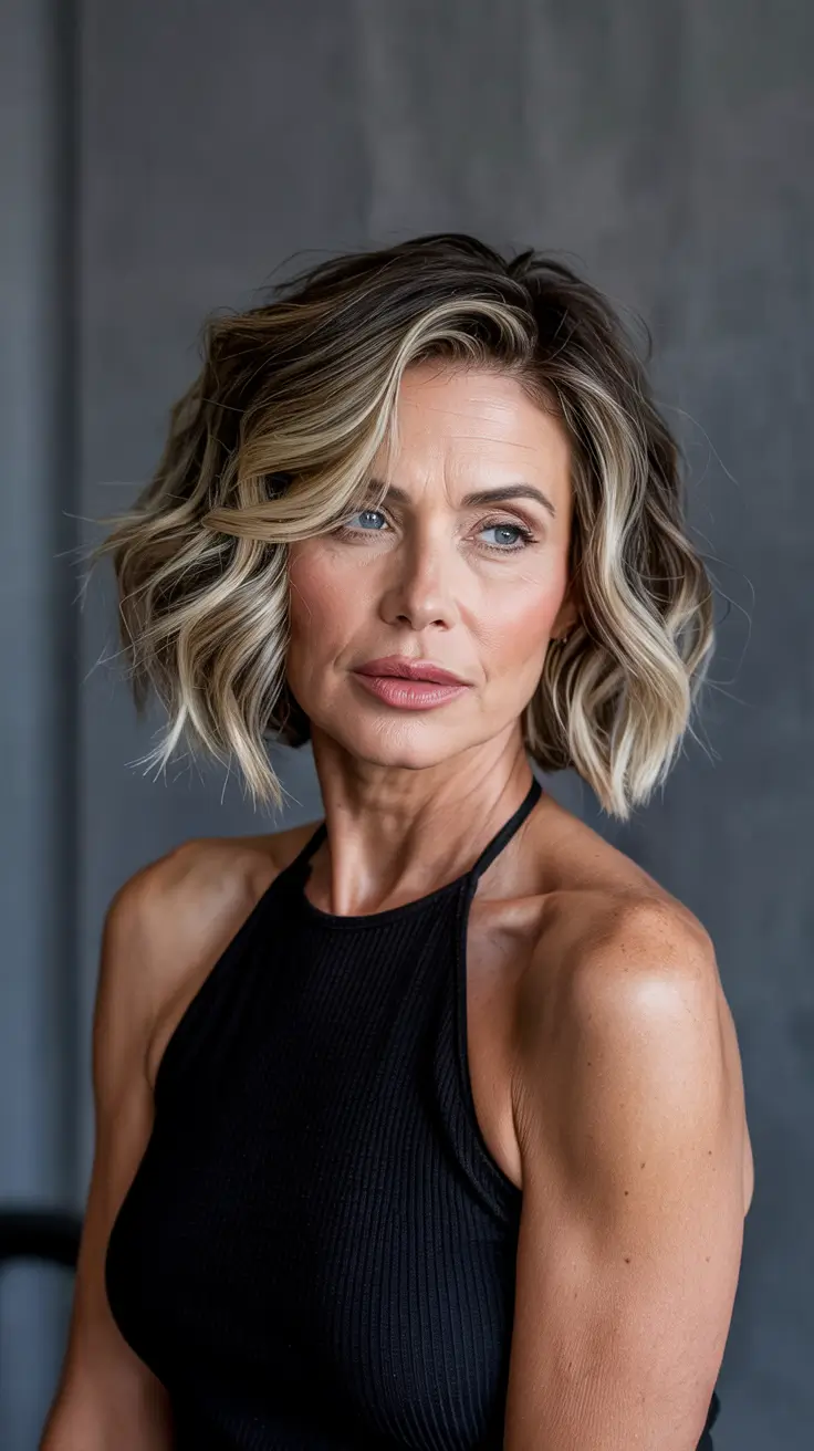 haircuts for women over 40 blonde Textured Blonde Lob