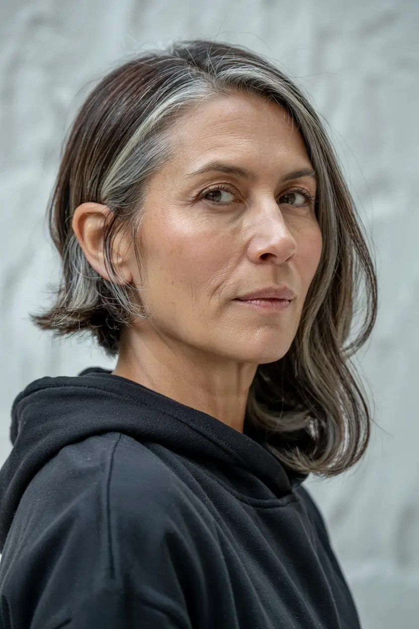 haircuts for women over 50 long hair Modern Silver Sweep