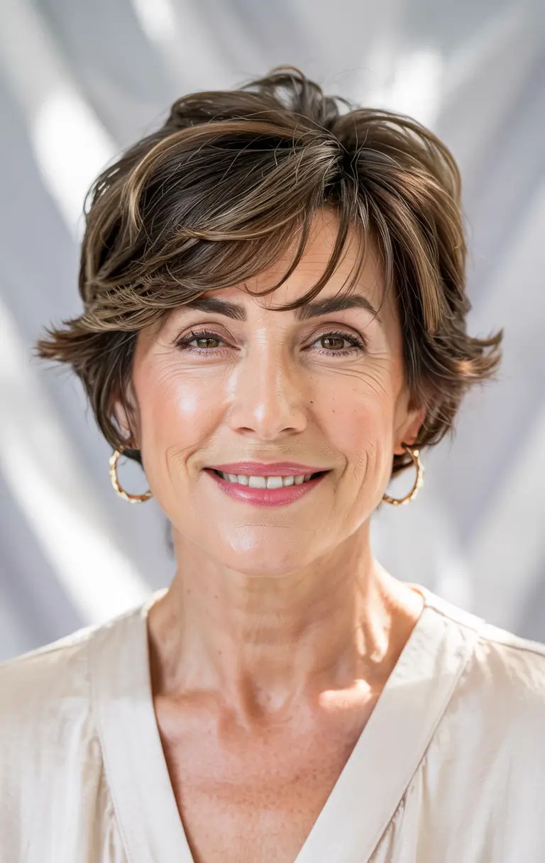 haircuts for women over 50 thin hair Golden Short Shag