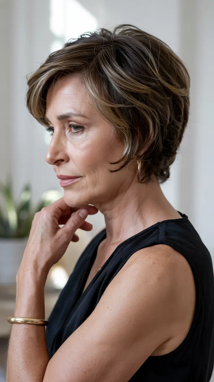 haircuts for women over 50 fine hair Chic Layered Pixie
