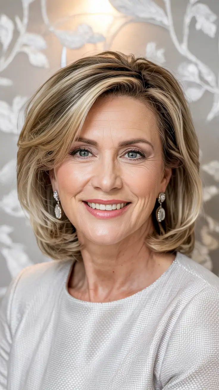 haircuts for women over 50 medium length Classic Honey Blonde Bob