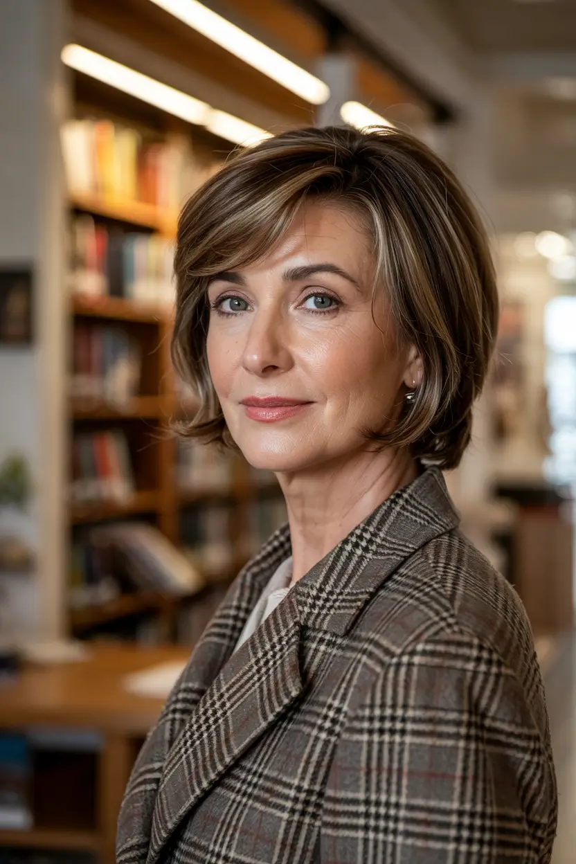 haircuts for women over 50 with bangs Polished Modern Bob