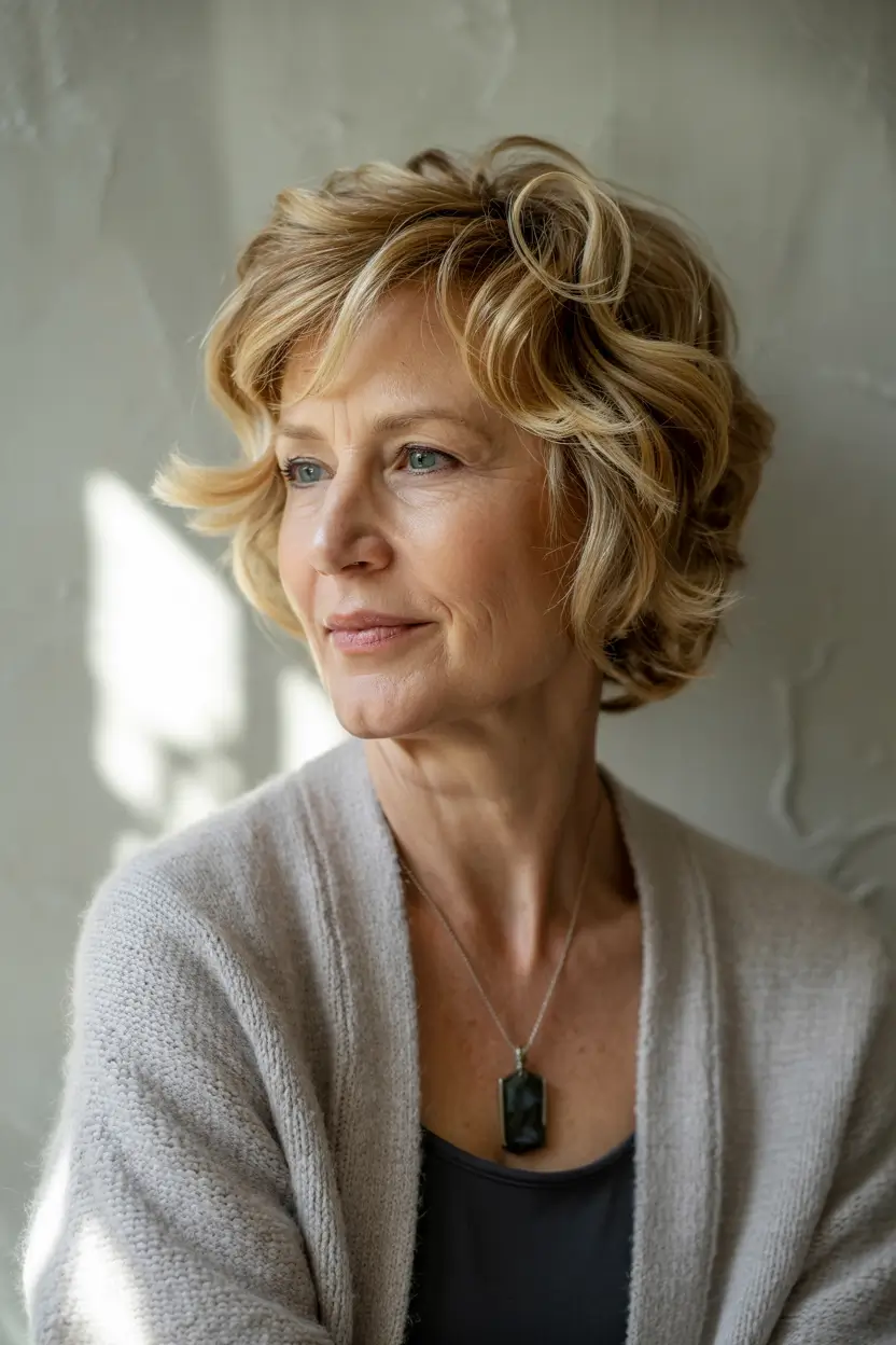 haircuts for women over 50 curly hair Golden Soft Curls