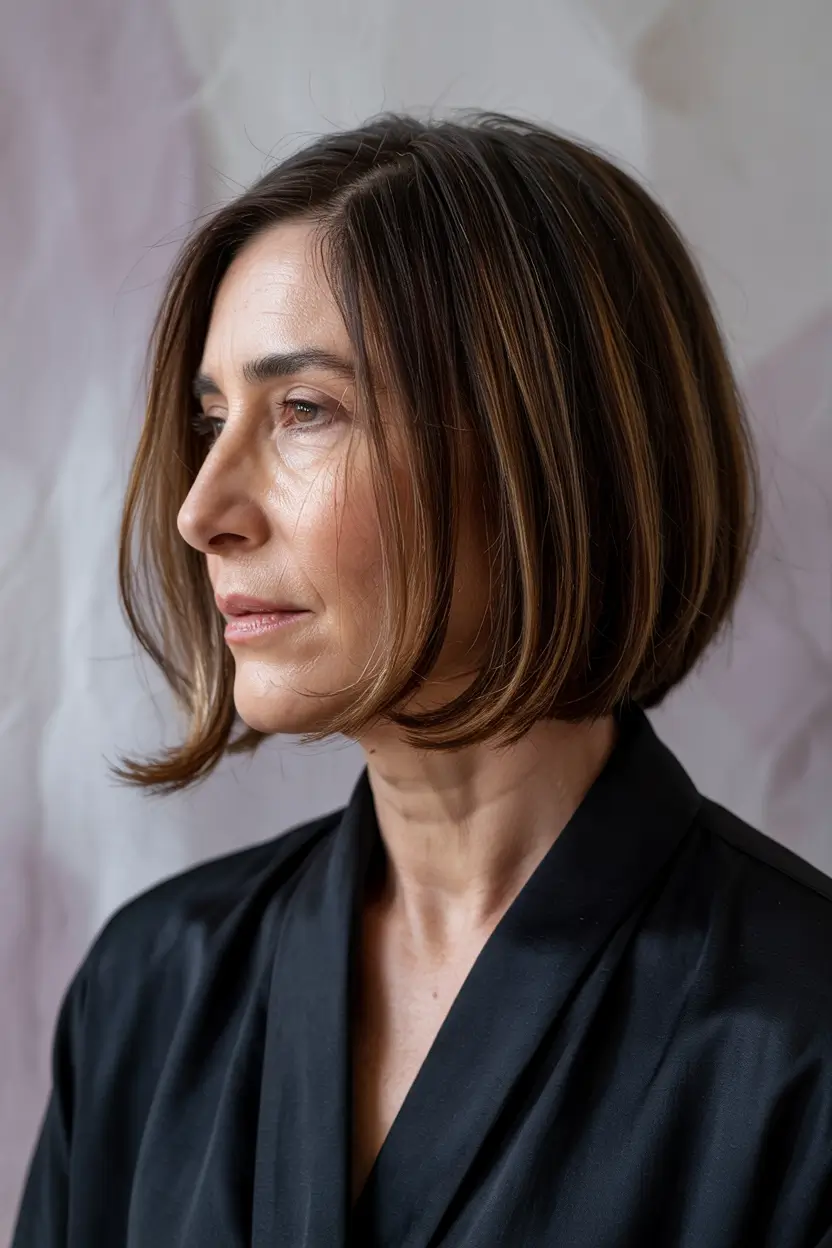 haircuts for women over 60 short Polished Chin Length Bob