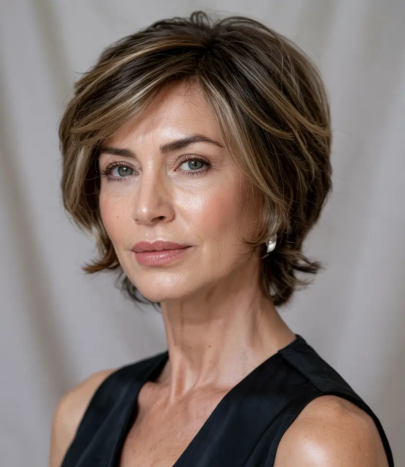 haircuts for women over 60 short hair Textured Short Shag Bob