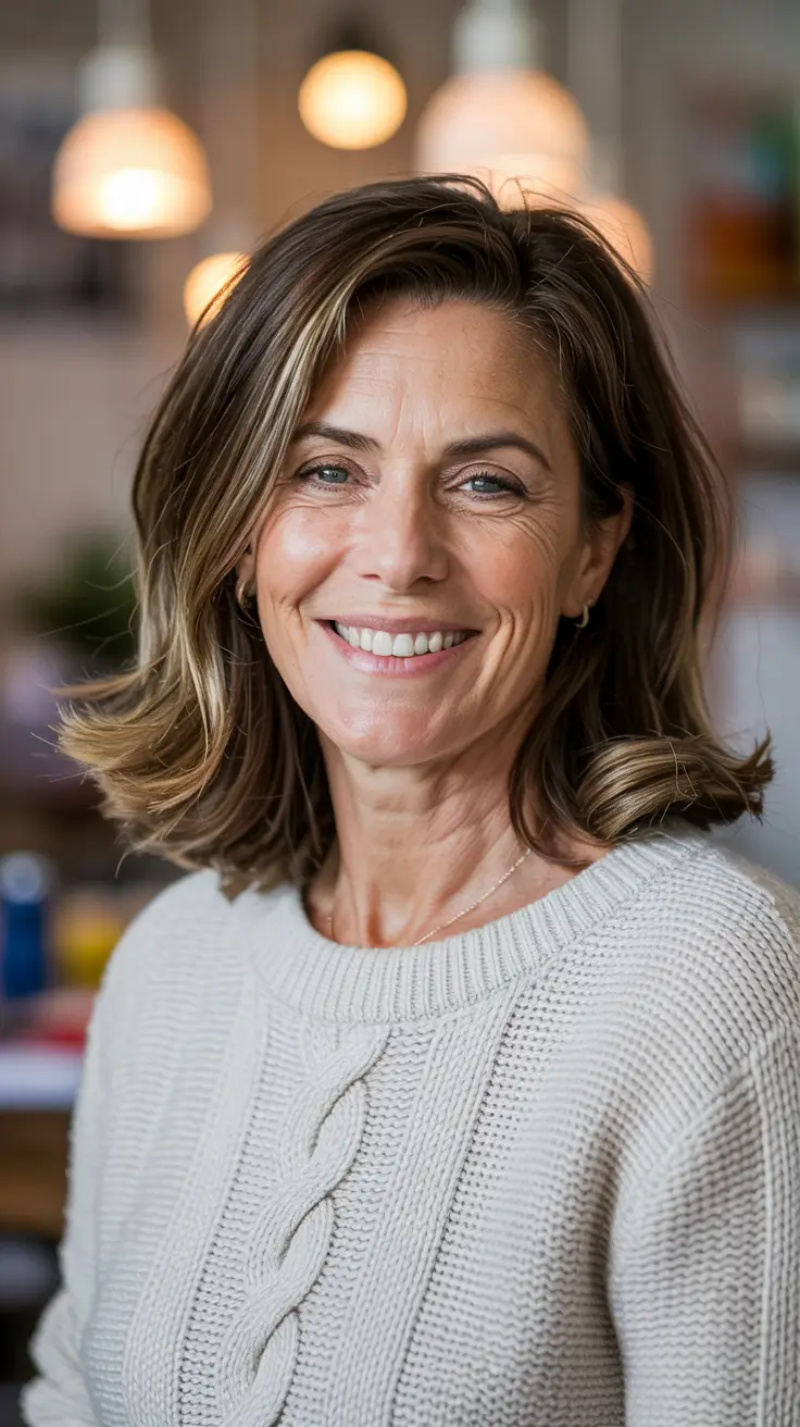 haircuts for women over 60 medium length Casual Shoulder Length Waves