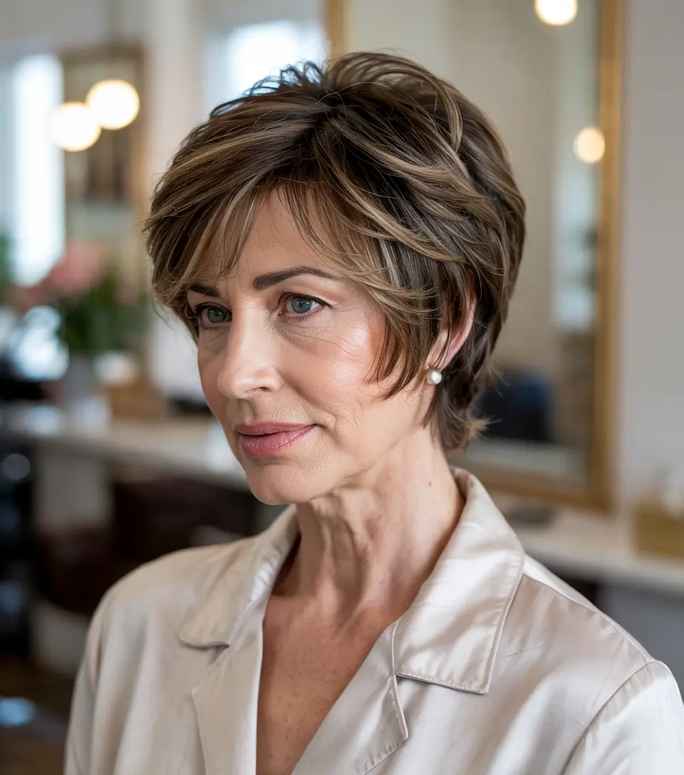 haircuts for women over 60 short hair Soft Layered Short Pixie Bob