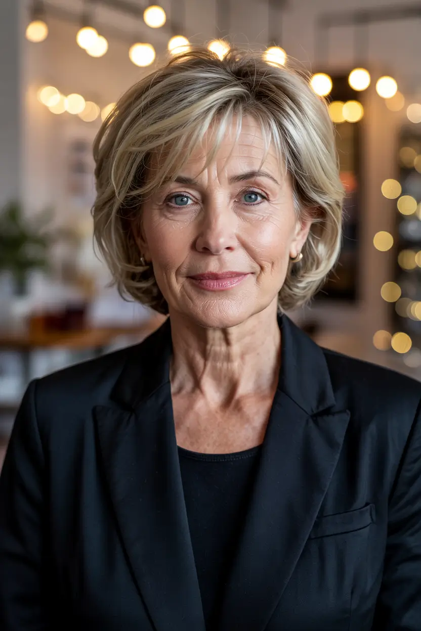 haircuts for women over 60 thick hair Voluminous Short Bob With Layers