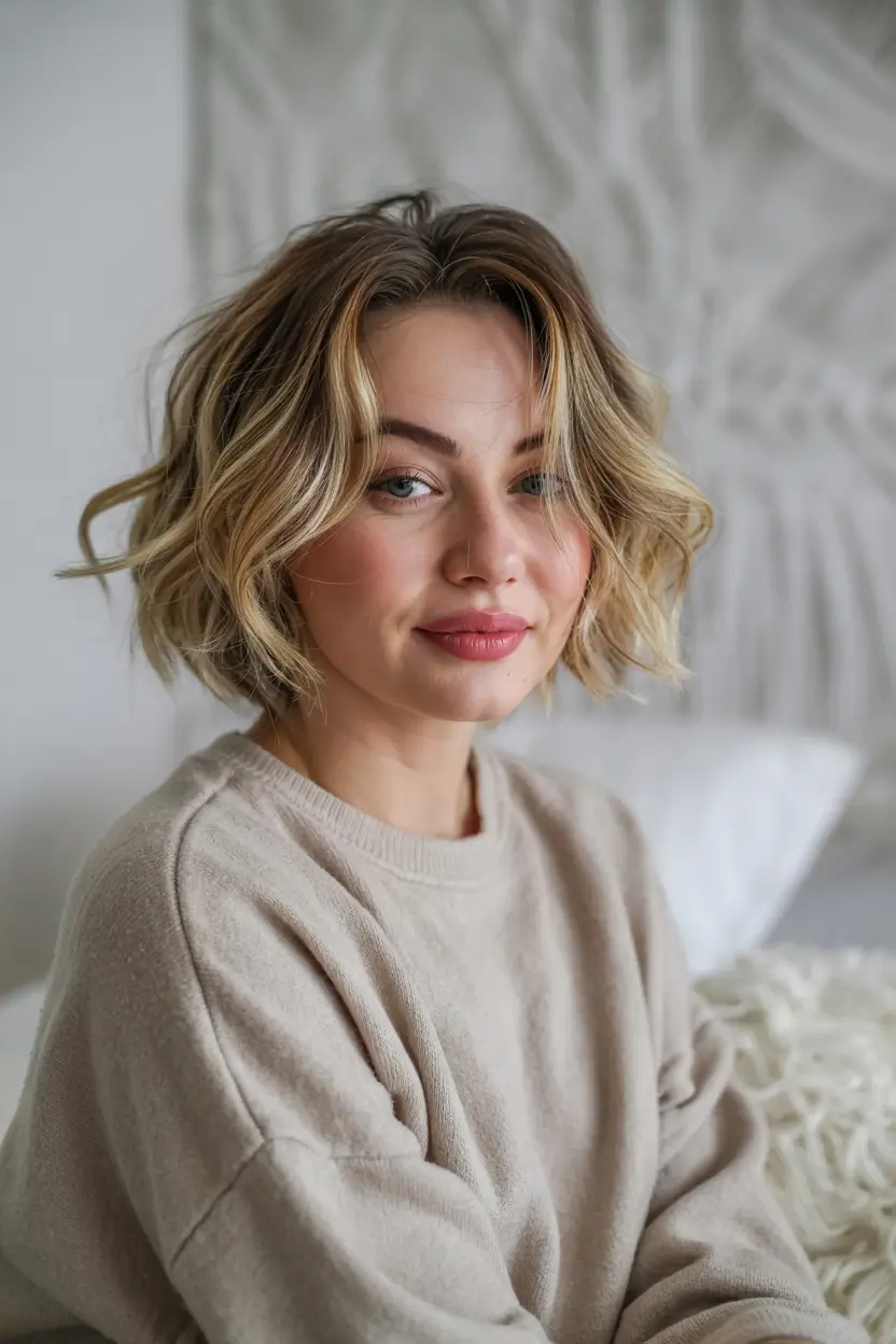 haircuts inspo 2026 Soft Blonde Wavy Bob