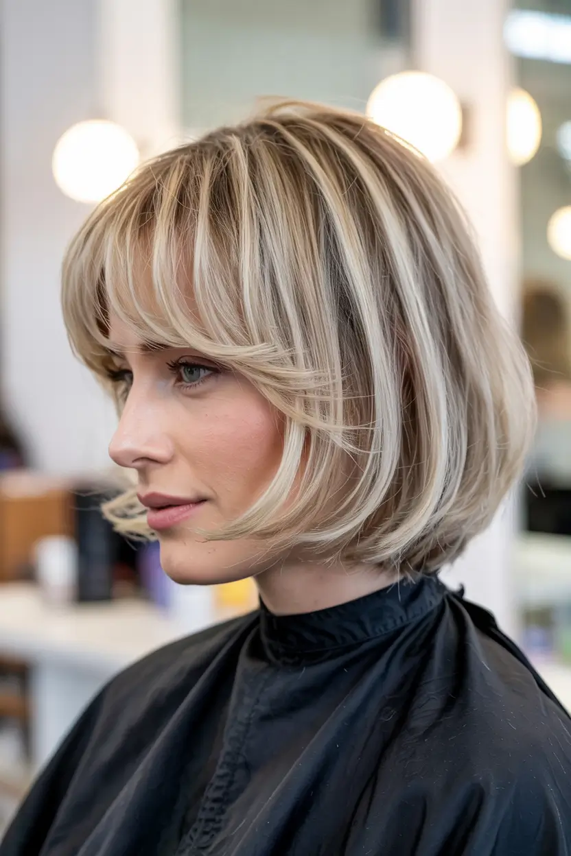haircuts inspo 2026 Soft Layered Butter Blonde Bob
