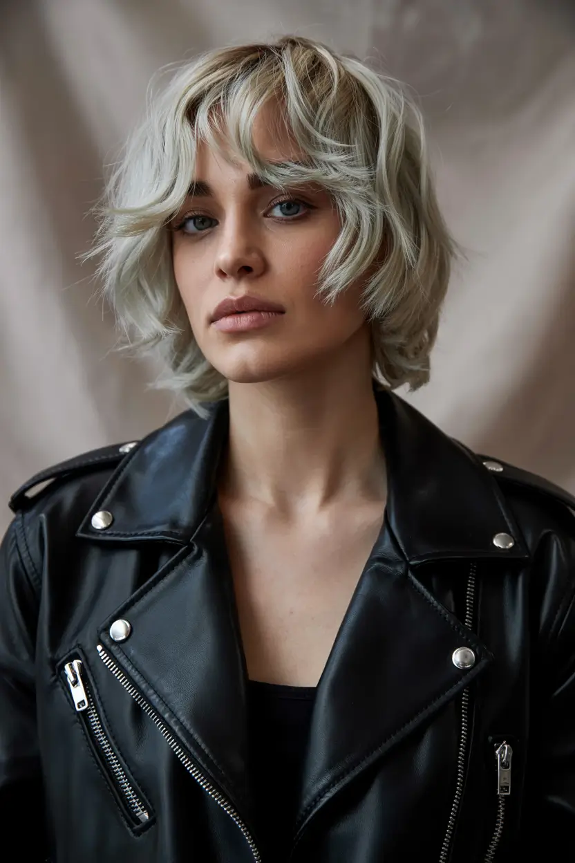 haircuts inspo 2026 Silver Blonde Shag Revival