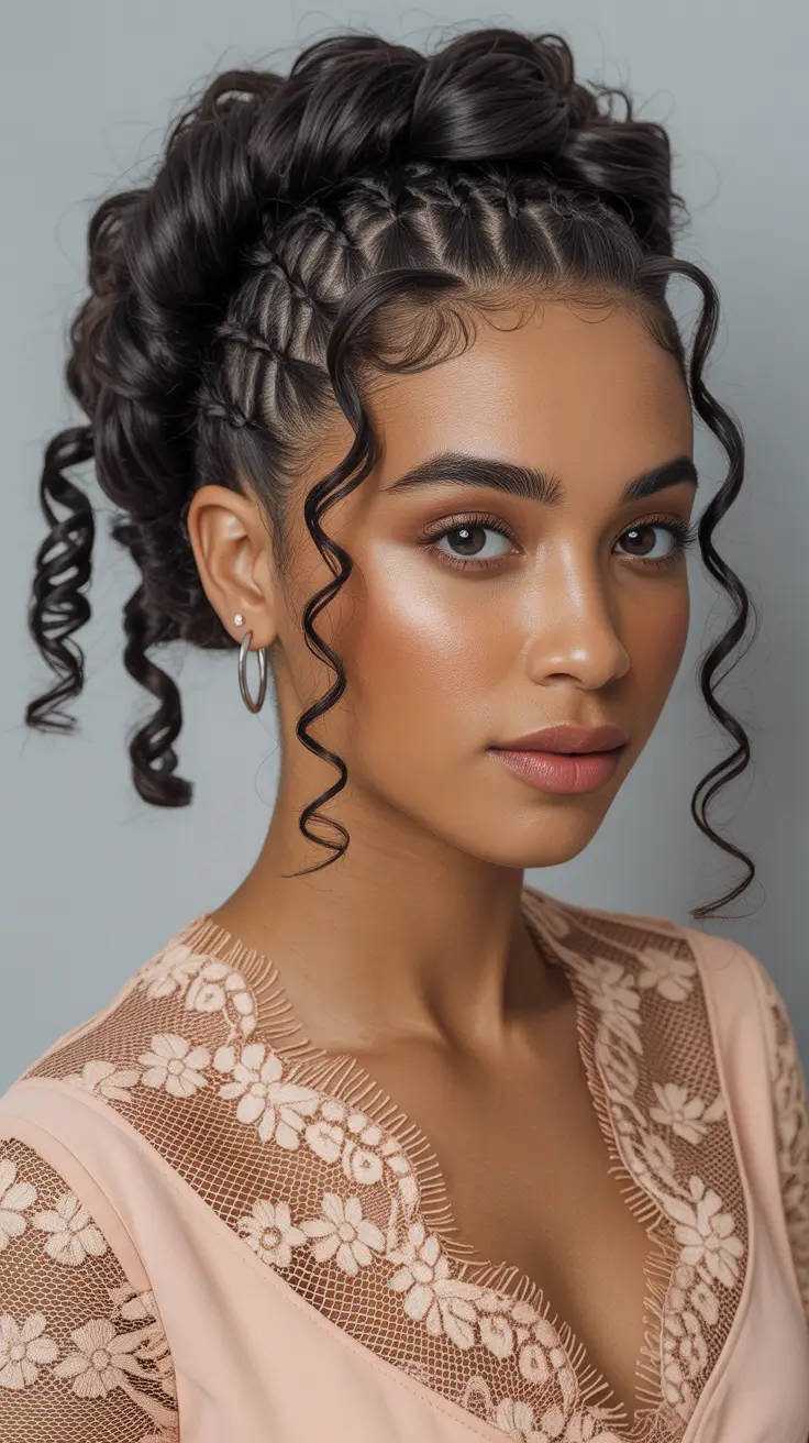 hairstyle black women 2026 Soft Braids With Romantic Curls