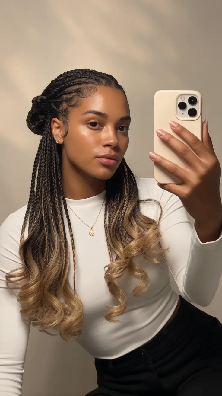 hairstyle black women 2026 Half Braided Ombre Flow