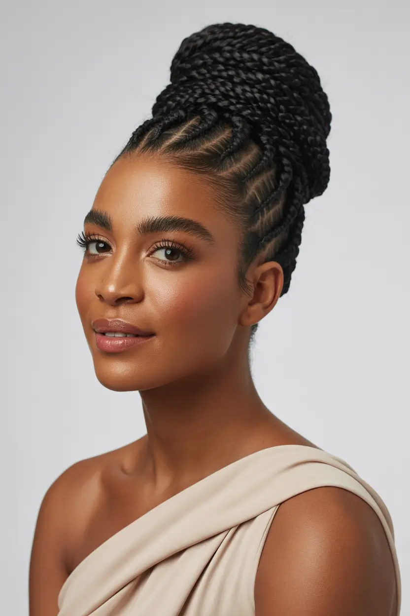 hairstyle black women 2026 Classic Braided Bun Grace
