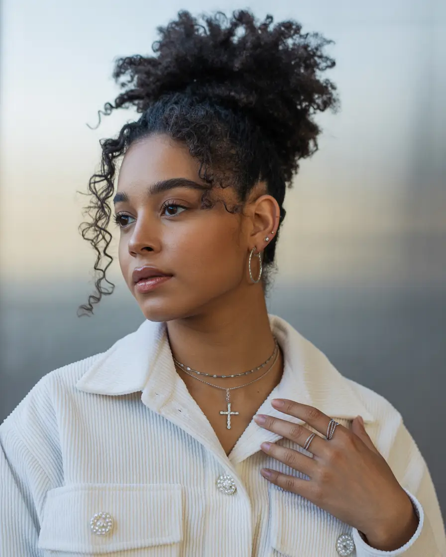 hairstyle black women 2026 Textured High Puff Grace